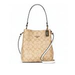 【4色】COACH Town 經典馬車LOGO防刮皮革水桶包 單肩斜挎包