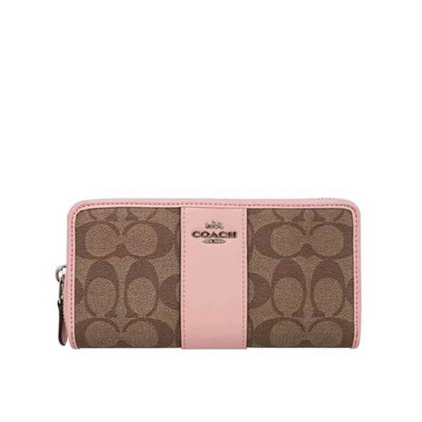 COACH 女士經典馬車LOGO拼色長款拉鏈錢包 COACH 女士經典馬車LOGO拼色長款拉鏈錢包