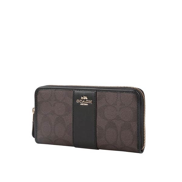 COACH 女士經典馬車LOGO拼色長款拉鏈錢包 COACH 女士經典馬車LOGO拼色長款拉鏈錢包
