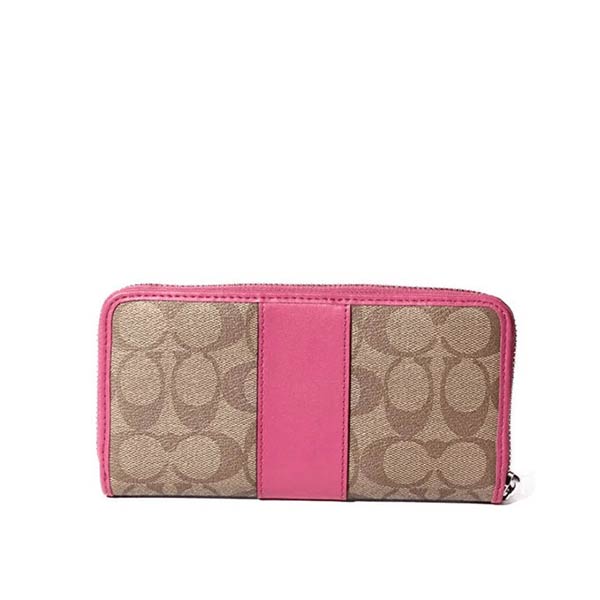 COACH 女士經典馬車LOGO拼色長款拉鏈錢包 COACH 女士經典馬車LOGO拼色長款拉鏈錢包