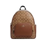 【3色】COACH Court 經典馬車LOGO前口袋雙肩包 休閒背包