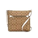 【3色】COACH ROWAN FILE 立體馬車緹花LOGO防刮皮革單肩斜挎包 男女同款