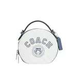 【2色】COACH Canteen 經典雙拉鏈圓餅包 手提單肩斜挎包