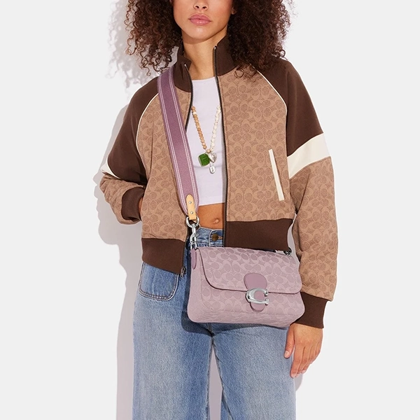 COACH SOFT TABBY 經典 SIGNATURE 丹寧面料單肩斜背包